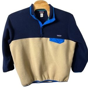 Navy & Tan Patagonia Synchilla Snap Fleece - Size Large